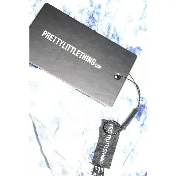 NWT Pretty Little Thing Blue Floral Pleated Maxi Dress Open Back Size 0 - Picture 5 of 5